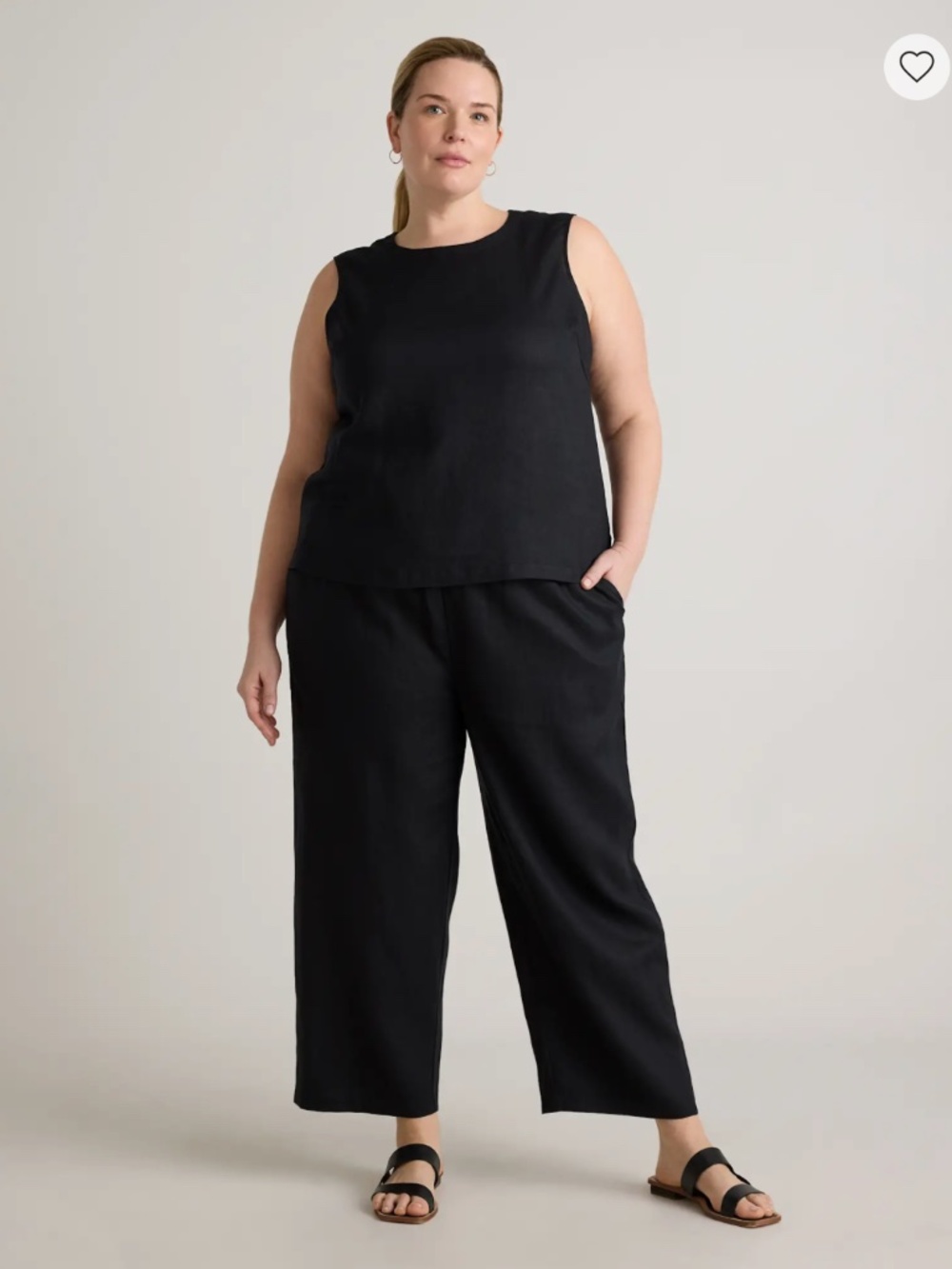 100% European Linen Tank Set | Black